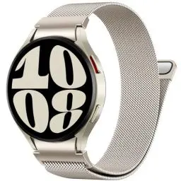 Produktbild: PIOWNN Metall Armband Kompatibel mit Samsung Galaxy Watch 7 6 5 4 Armband 44mm 40mm/Watch 6 Classic 47mm 43mm/Watch 5 Pro/Watch 4 Classic/FE, EIN-klick-Verbindung Loop Magnetisches Band, Polarstern