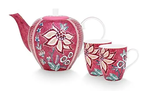 Produktbild: PIP STUDIO 51020161 Flower Festival Teeset Large Dark pink Set3