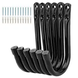 Produktbild: pipabiba J-Haken für Garagen, 8,8 cm, robuster Stahlhaken, Wandhalterung zum Aufhängen von Gartenwerkzeugen, Fitnessstudio-Sportgeräten, max. Belastung 20 kg