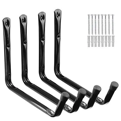 Produktbild: PiPaFox Garagen-Aufbewahrungshaken, 32cm, robustes Stahl-Kajak-Aufbewahrungsregal, 4 Stück, Wandhalterung, Garagenaufhänger für Leiter, Kanu, Surfbrett, Paddelbrett