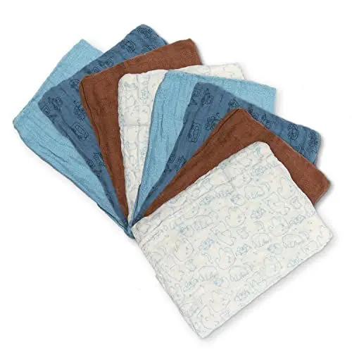 Produktbild: PIPPI Unisex Baby 8er Pack Stoffwindeln Stoffwindel/Wickeltücher/Spucktücher, Air Blue, Einheitsgröße