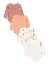 Produktbild: Pippi Unisex Baby Pack of 4 Wrap Bodysuit Baby und Kleinkind Unterw sche Satz, Burlwood, 62 EU
