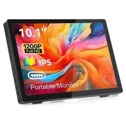 Produktbild: Pisichen Portable Monitor, 10,1 Zoll Tragbarer Monitor Full HD 1920X1200 IPS Bildschirm LCD Display, HDMI USB Type C Monitor für Laptop PC PS4/5 Xbox Raspberry Pi