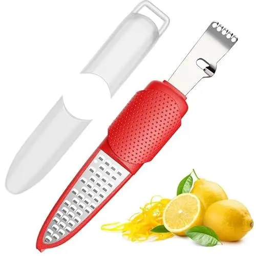 Produktbild: Pisol Zestenreißer Käsereibe Zitronenreibe, Parmesanreibe Zitronen Zester Küchenreibe Hobel Reibe Orangenschäle Citrus Peeling Messer Küche Gadgets Bar Zubehör