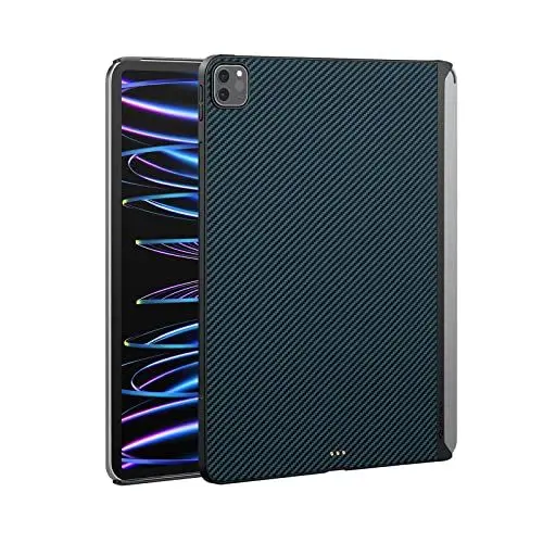 Produktbild: PITAKA Hülle für iPad Pro 11 Zoll 2022/2021 Magnetische Schutzhülle Kompatibel mit Magic Keyboard Ultradünn Tablet Hülle aus Aramidfaser (MagEZ Case 2) Schwarz/Blau