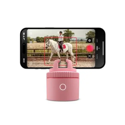 Produktbild: Pivo Equestrian Lite Automatische Pferde-, Gesichts- und Körperverfolgung, KI-gesteuerter 360° Handyhalterung, Pferde zum Reiter, Auto-Zoom, freihändige Foto- und Videoaufnahme – Pink