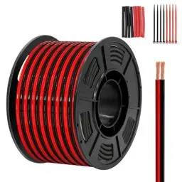 Produktbild: 15 Meter 2x2,5 mm² Lautsprecherkabel/reines Kupfer Boxenkabel 2 adrige PVC Litze Elektrischer Draht rot/schwarz for LED Lampen/Audio Speaker Kabel/Heimwerker/Stereoanlage Meterware