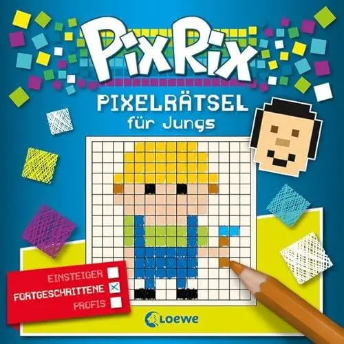 Produktbild: Pix Rix: Pixelrätsel für Jungs: Rästelbuch für Fortgeschrittene ab 7 Jahre