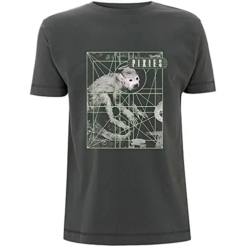 Produktbild: Pixies T Shirt Doolittle Monkey Grid Band Logo Nue offiziell Herren Charcoal L