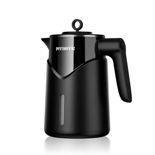 Produktbild: Piyddye Wasserkocher Edelstahl - 2200W Schnellaufheizender Elektrischer Wasserkocher, Automatischer Stromausfall, Trockengehschutz, 100% BPA-Frei, Kein Kunststoffkontakt, Leise, 1,7 Liter für Zuhause