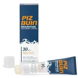 Produktbild: PIZ BUIN Mountain 2-in-1 Sonnencreme LSF 30 (20 ml) & Lippenpflege LSF 30 (2,3 ml), feuchtigkeitsspendender Sonnenschutz speziell fürs Skifahren und Wandern, schützt vor Wind und Kälte