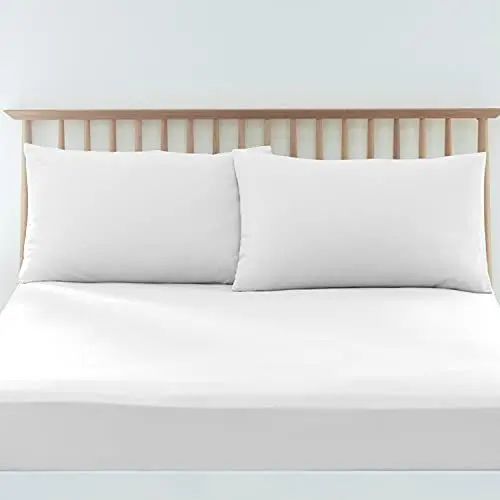 Produktbild: Pizuna luxuriöser Baumwolle Kissenbezug 40 x 80 cm - Packung mit 2, 400 Fadenzahl 100% langstapeliger Baumwolle Kissenbezug aus weichem Satin (100% Baumwolle kissenbezüge 40x80 weiß)