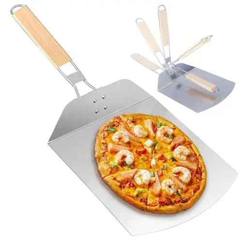 Produktbild: Pizzaschieber Edelstahl,Pizzaschaufel für den Grill Oder Ofe Pizzastein mit Praktischen Einklapp-Griff,Stabileres Profi Heimgebrauch Pizza Schaufel zum Einfachen Verstauen für Große Pizza