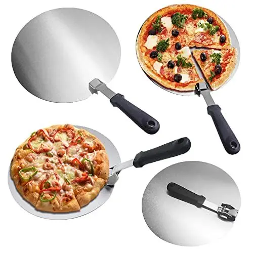 Produktbild: Pizzaschieber Pizza Spachtel Schieber Pizzaschaufel Pizzaspachtel Pizzawender Schaufel Zubehör Pizzaheber Pizzastahl Peel Rund, 30cm Edelstahl