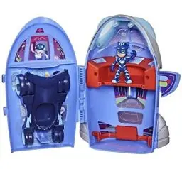 Produktbild: PJ Masks 2-in-1-Hauptquartier Spielset, Hauptquartier und Rakete, Spielzeug für Kinder ab 3 Jahren, enthält Catboy Action-Figur und Katzenflitzer, Multiple