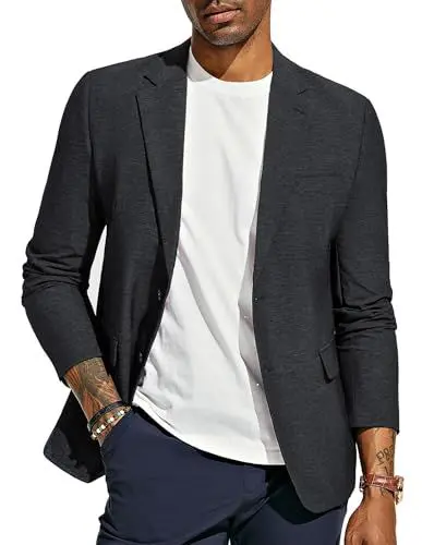 Produktbild: PaulJones Sakko Herren Jackett 2 Knöpfe Regular Fit Anzugjacke mit Reverskragen Schwarz XL