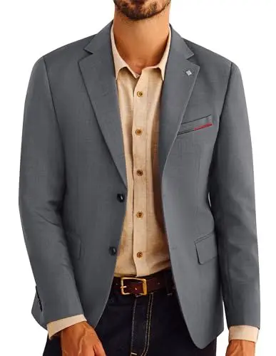Produktbild: PJ PAUL JONES Herren Sakko Anzugjacken Sportlich Modern Businnes Blazer Elegante Dunkelgrau M