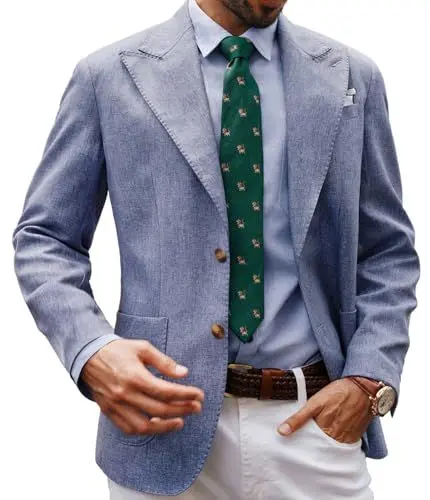 Produktbild: PJ PAUL JONES Herren Blazer Sportlich Modern Freizeit Business Anzugjacke für Männer Sakko (Blaugrau, S)