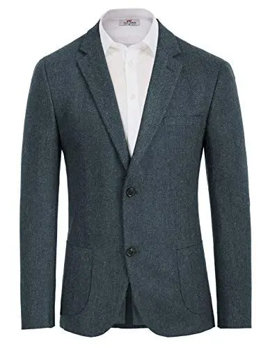 Produktbild: PJ PAUL JONES Herren Sportlich Business Blazer Freizeit Jackett 2 Knöpfe Sakko Anzugjacke (Dunkelblau, M)