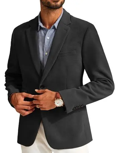 Produktbild: PJ PAUL JONES Sakko Herren Sportlich Modern Regular Fit Blazer Anzugjacken für Freizeit Business L Schwarz