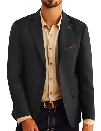Produktbild: PJ PAUL JONES Herren Sakko Anzugjacken Sportlich Modern Businnes Blazer Elegante Schwarz XXL