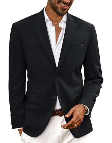 Produktbild: PJ PAUL JONES Sakkos für Herren Elegante Tweed Sakko Anzugjacken Business Regular Fit XL Marineblau