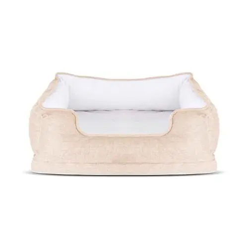 Produktbild: PJDDP Hundebett, Haustierbett, Orthopädisches Katzenbett Mit Rutschfestem Boden, Abnehmbarem Waschbarem Bezug, Für Katzen Und Kleine Hunde,Beige,S
