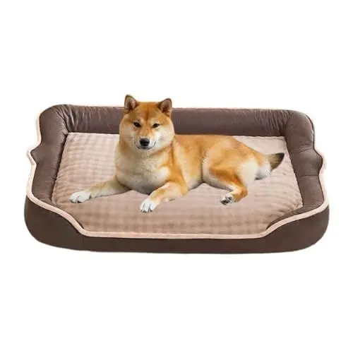Produktbild: PJDDP Hundekissen, Flauschige Hundebett Mit Abnehmbarem Waschbarem Bezug, Katzenbett Mit Rutschfestem Boden Für Große, Mittelgroße & Kleine Hunde,M