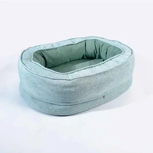 Produktbild: PJDDP Katzenbett, Orthopädische Hundebetten, Hundesofa Mit Eiförmigem Kistenschaum Und Rutschfestem Boden, Hundebett Mit Abnehmbarem Waschbarem Bezug,Grün,M