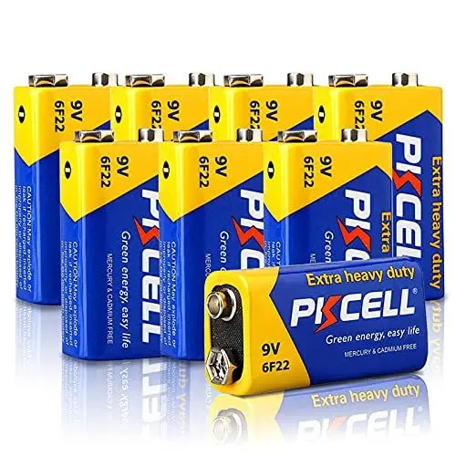 Produktbild: PKCELL 9V Batterie, Blockbatterie, 6F22 Batterien für Rauchmelder, Radio-Kamera, Spielzeug, 8 Stück