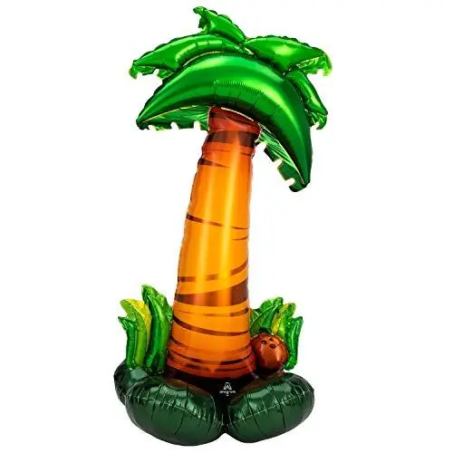 Produktbild: Amscan 4246711 - Folienballon Palme, Größe ca. 130 cm, Grün-Braun, mehrteiliger AirLoonz-Ballon, mit Helium oder Luft befüllbar, Geschenk, Dekoration, Party, Geburtstag, Strand, Urlaub
