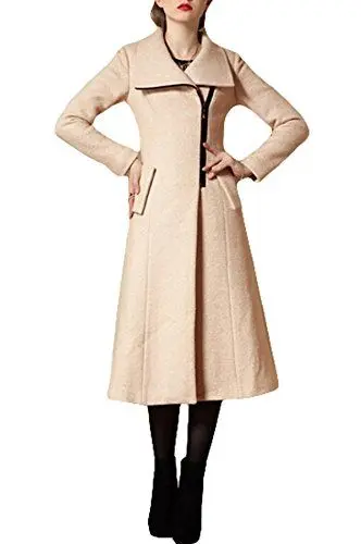 Produktbild: PLAER Damen Schlank Mode Kaschmir Mantel koreanische Version Lange Trench Mantel wollen Mantel (EU 42)
