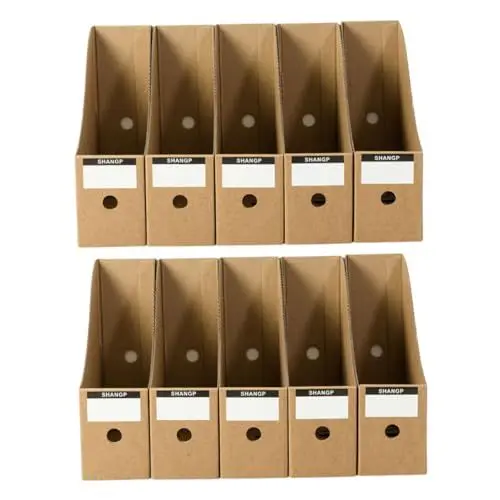 Produktbild: PLAFOPE 10st Datei Halter Für Zeitschriftenordner Multifunktionale Koffer Dateiordner Bin Aufbewahrungsbehälter Für Büroakten Nützlicher Aktenkoffer Kraftpapier Khaki