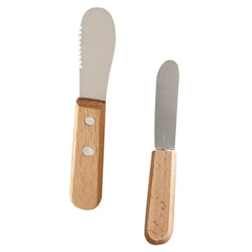 Produktbild: PLAFOPE 1 Satz Butterspatel Aus Holz Aufstrichmesser Spreizmesser Brötchenmesser Küchenutensilien Butter Cutter Käsestreicher Besserer Butterstreicher Schneidemesser Edelstahl Hölzern