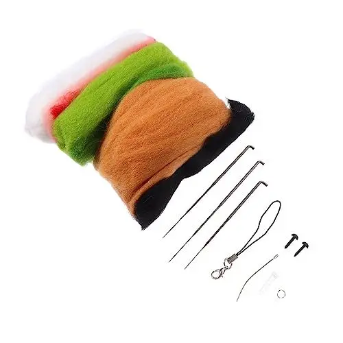 Produktbild: PLAFOPE Handgefertigtes Wollfilz-Bastelset mit Tiermotiven 100% Reine Wolle einfach zu verwenden für Anfänger -Herstellungsbedarf für Jungen und Mädchen