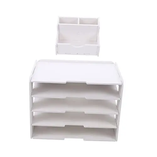 Produktbild: PLAFOPE Schallplattenhalter- Fürs Büro Modernes PVC-Design A4-dokumenten-Organizer Schreibtisch-dateiaufbewahrungsregal Aktenhalter Einfach Zu Montieren