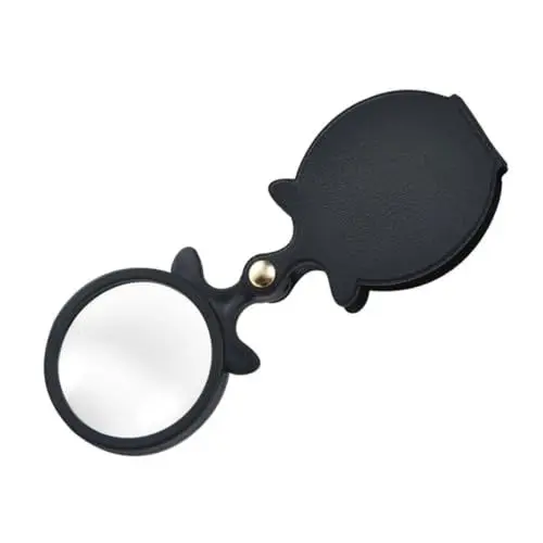 Produktbild: PLAFOPE 1stk Lupe Vergrößerungsglas Vergrößerung Kompakt Vergrößerungsspiegel Mini Black Verdickte Glaslinse