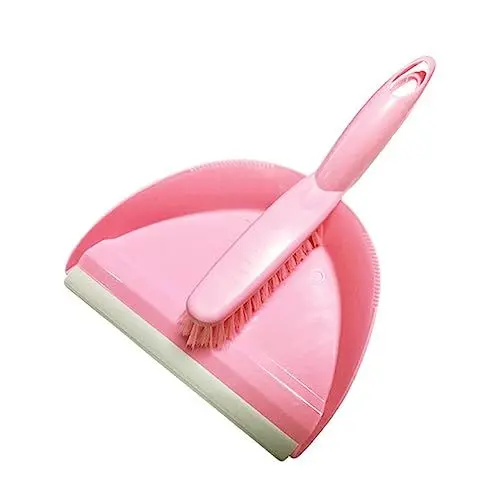 Produktbild: PLAFOPE 2-teiliges Reinigungsset Mit Kehrschaufel Und Besen Mini-Besen Schreibtischbürste Für Das Home Office Zufällige Farbe