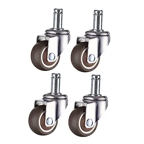 Produktbild: PLAFOPE 4stücke Universalrad Stuhlrolle Schwenkrad Mit Gummi Und Kunststoff Drehbares Rollrad Für Möbel Tpe-rad Ohne Parkett Und Fliesen Silbernes Rad