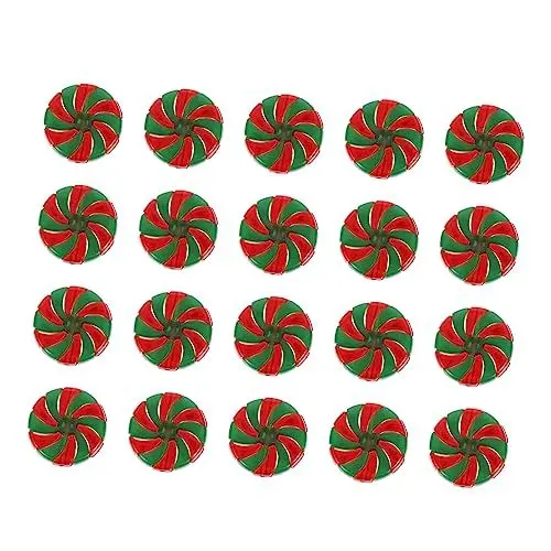Produktbild: PLAFOPE 50 Stück Süßigkeiten-weihnachtsdekorationen Pfefferminz-bonbon-Ornamente Christbaumschmuck Zuckerstange Weihnachtsschmuck Schmuck DIY Versorgung Süßigkeiten Lose Perle Acryl Rot