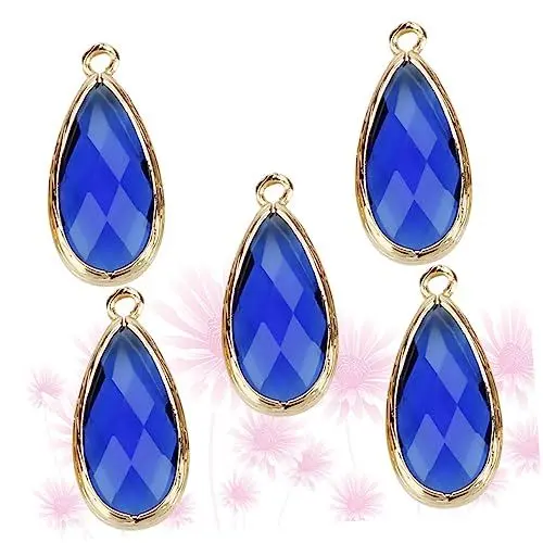 Produktbild: PLAFOPE 5 Stk Zubehör für DIY-Anhänger glasanhänger Schmuckanhänger Glasperlenanhänger Einzigartiger Schmuck Tropfen-Anhänger-Charme DIY Anhänger aus Glas DIY-Ohrringanhänger Blue