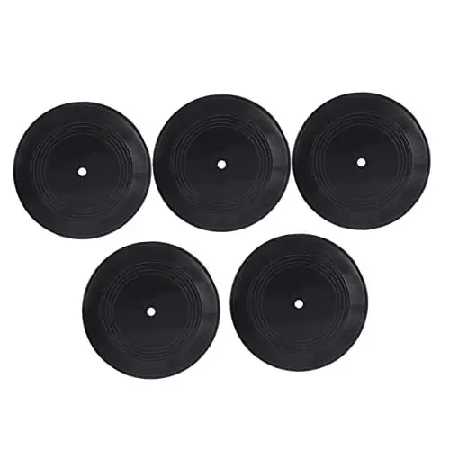 Produktbild: PLAFOPE 5 Stück Leere Vinyl-Schallplatten Zum Basteln Von Vinyl-Wohnzimmerdekorationen Und Zubehör Vinyl-Schallplatten-Ausschnitte