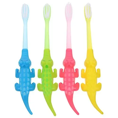 Produktbild: PLAFOPE 8stücke Teiliges Kinderzahnbürsten Mit Weichen Borsten Ergonomische Zahnpflege Jährige Lustiges Krokodil-design Für Zahnhygiene Von Kleinkindern Und Jungen