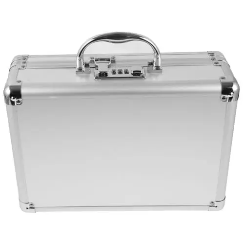 Produktbild: PLAFOPE Kit Aktentasche Aus Aluminiumlegierung Aktenkoffer Aus Aluminium Aktenkoffer Für Männer Hartschalenkoffer Werkzeug Organizer Tragbarer Werkzeugkoffer Metallkoffer Kleine