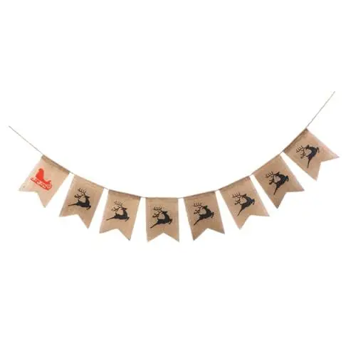 Produktbild: PLAFOPE Weihnachtsgirlande Mit Elch-hirsch-schlitten-muster 2 8 M Weihnachtsdekoration Wandbehang Party-dekoration Verwendung Im Homeoffice