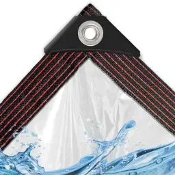 Produktbild: Plane - Transparent Abdeckplane Wasserdicht 2x3m Mit öSen füR Balkon Regenschutz/Sandkasten Abdeckung, Tarp Durchsichtige Abdeckplanen füR GartenmöBel/Terrassenplane