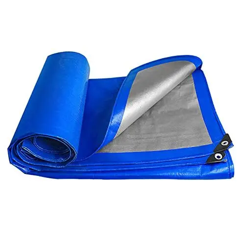 Produktbild: TFBHL Plane, strapazierfähige, wasserdichte Plane, Thermo-PE, weiche Regenschutzplane mit Ösen, Sonnenschutz, leicht zu Falten, für Gartenmöbel, Camping, Angeln, Gartenarbeit, 4×6m/13.1×16.7ft