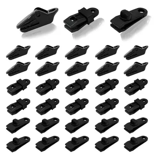 Produktbild: Planenclips, 30 Stück Planenbefestigung Kunststoff Planenspanner Einstellbar Markisenklemme Tarp Clips für Sonnensegel Zelt Boots Abdeckplanen und Werbebanner