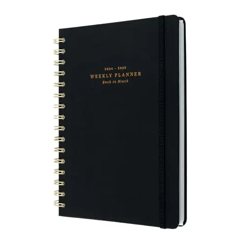 Produktbild: Planer 2024 2025 Kalender 2025 Buchkalender Kokonote Back to Black Schulplaner 2024 2025 A5 - Schülerkalender 2024 2025 Ringbuch A5 Schwarz Terminplaner 2024/2025 – Wochenplaner 2024
