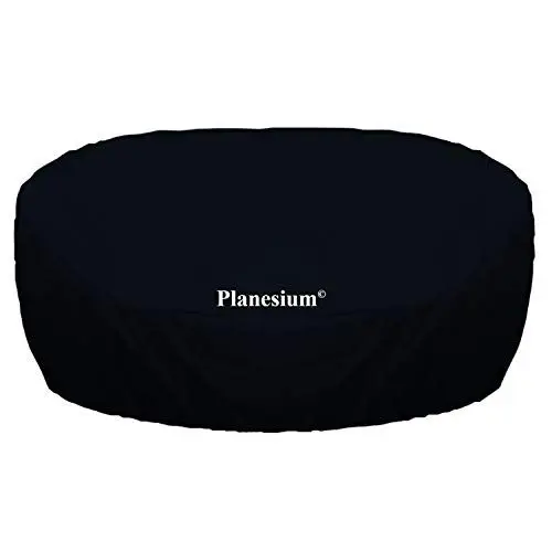 Produktbild: Planesium Premium Abdeckplane Sonneninsel Schutzhülle RUND Abdeckhaube Liegeinsel Hülle Lounge Abdeckung Atmungsaktiv Wasserdicht Polyrattan 575g/lfm (180cm Breite x HV 45cm HH 85cm, Schwarz)